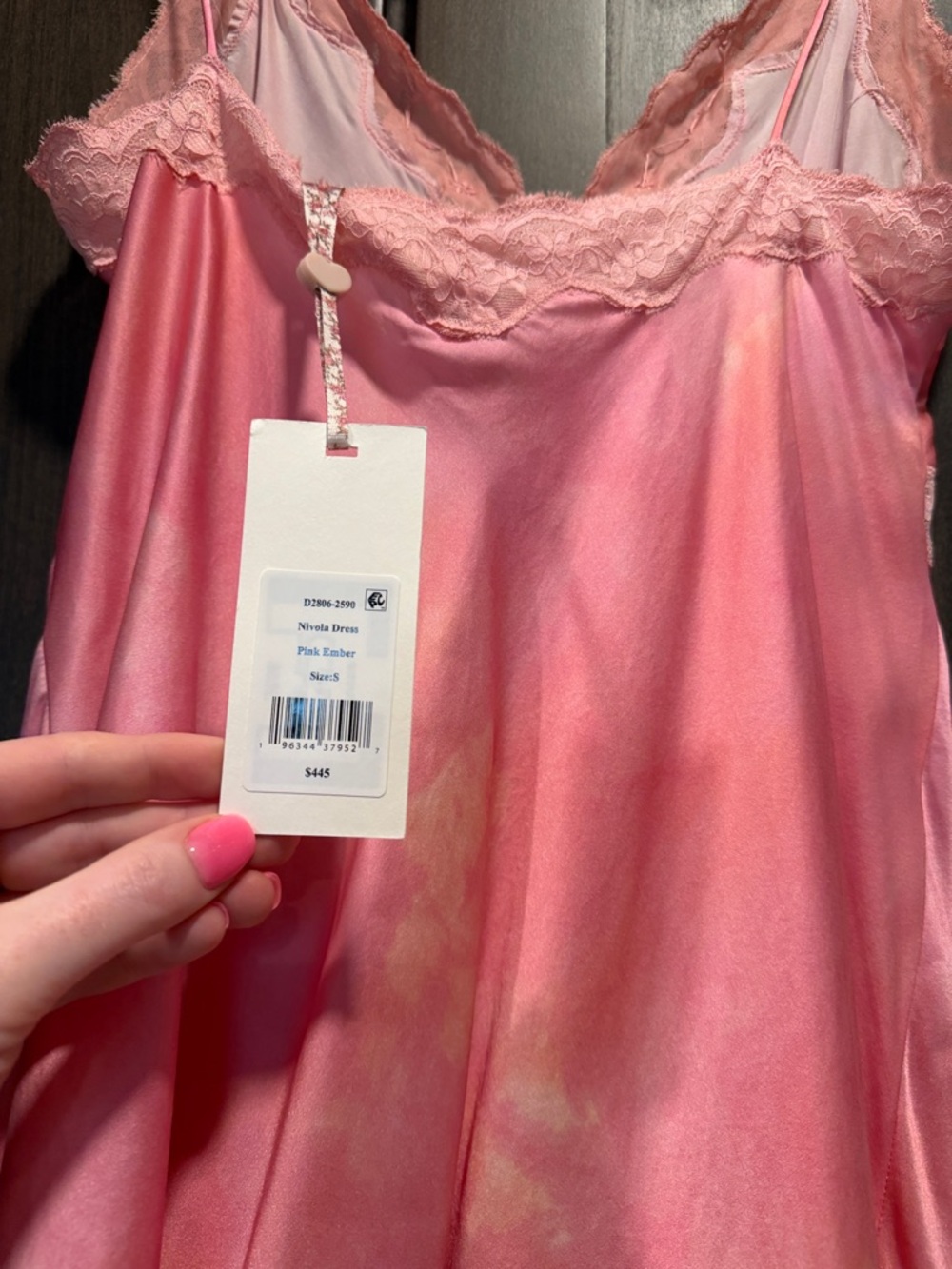 NWT Nicola Mini Slip Dress in Pink Ember - Picture 8 of 8